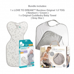 Love To Dream Bath and Bed Starter Pack Bamboo (1 X NB and 1 X Cuddledry Bath Towel)