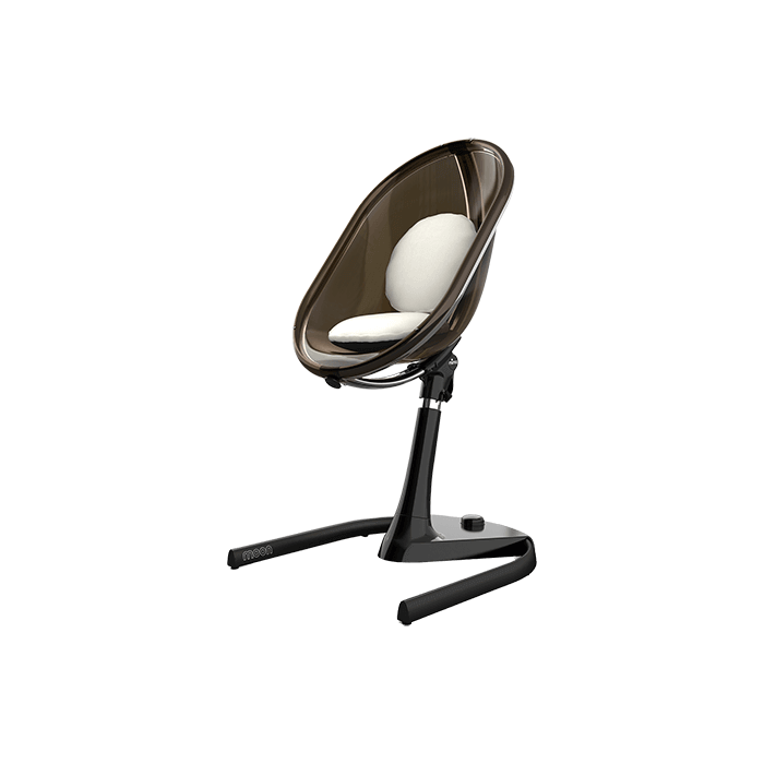 Mima Moon Highchair Black Frame With Silver Seat Pad For Website