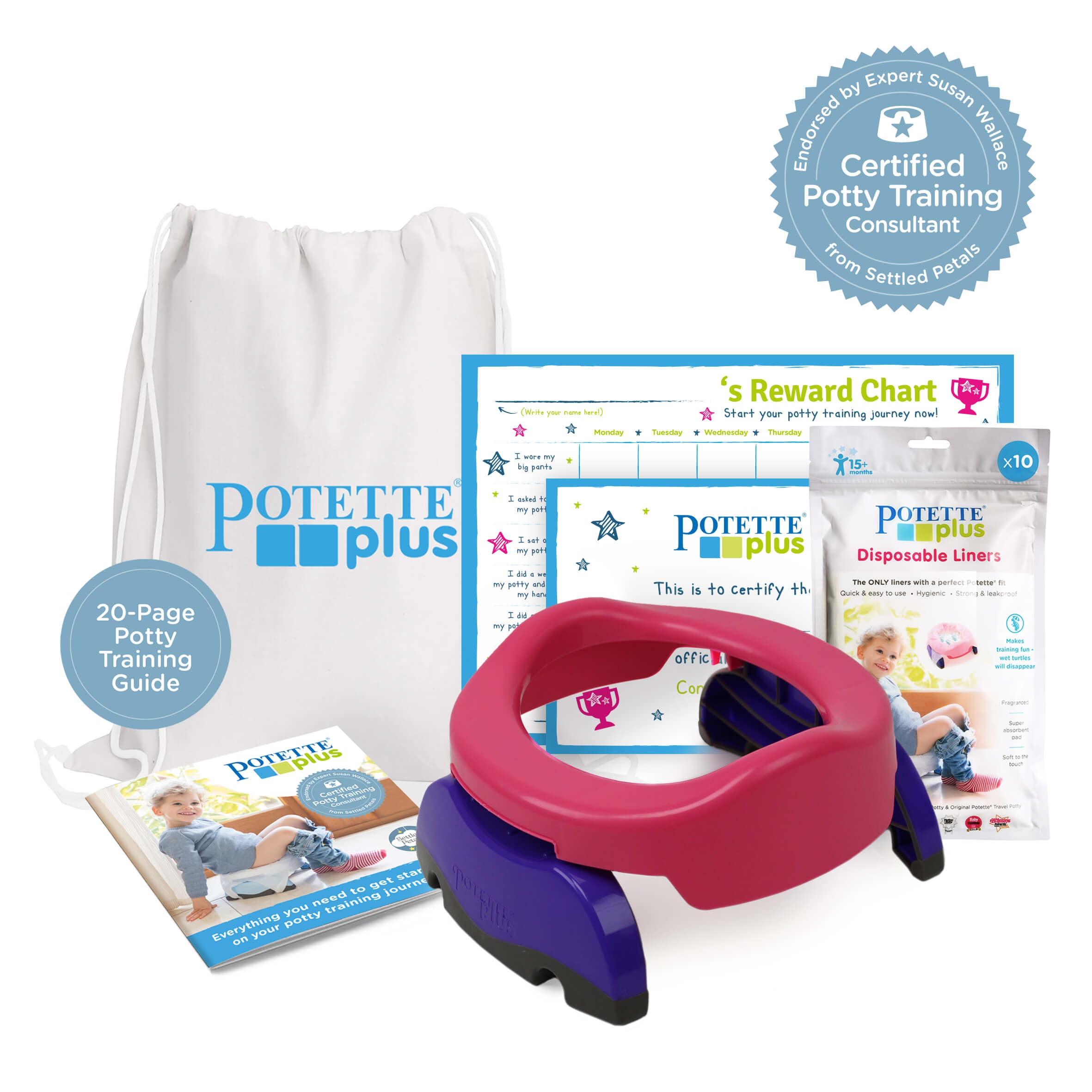 Potette Potty Training Starter Kit / Pink & Purple